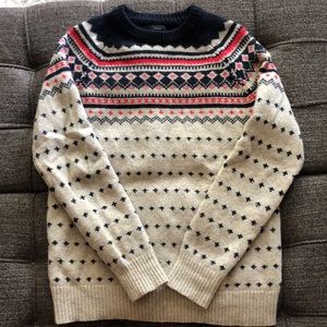 J. Crew 100% lambs wool fair isle sweater size Large